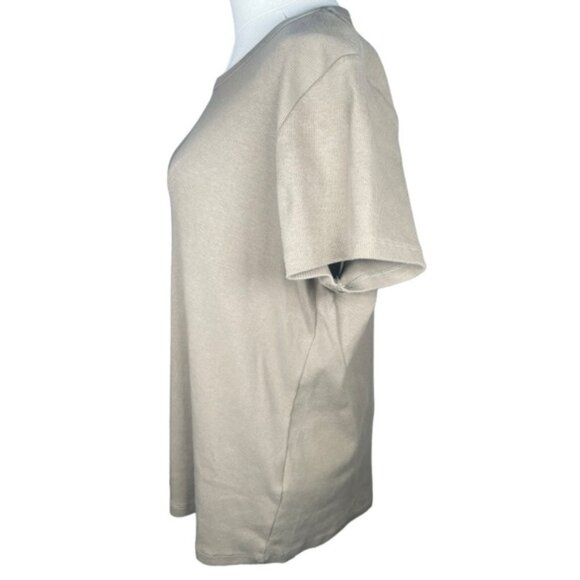 H M XXL Ribbed Basic Tshirt Stretch Plus Size Top Casual  Everyday Fashion Sage - Picture 6 of 10